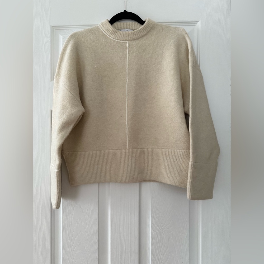 Zara Cream Sweater with Cozy Knit